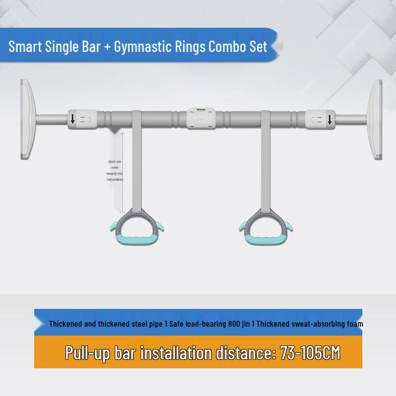 WEZHO No-Punch Doorway Pull-up Bar with Gymnastic Rings