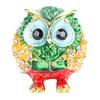 Owl Trinket Box Animal Jewelry Box for Rings Earrings Owl Figurine Home Decor Zinc Alloy Green Orange
