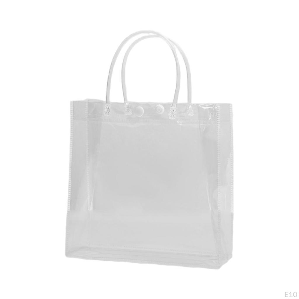 25 Pieces Clear Gift Bags Party Favor Wrap Reusable Supplies Tote for Shower Father's Day