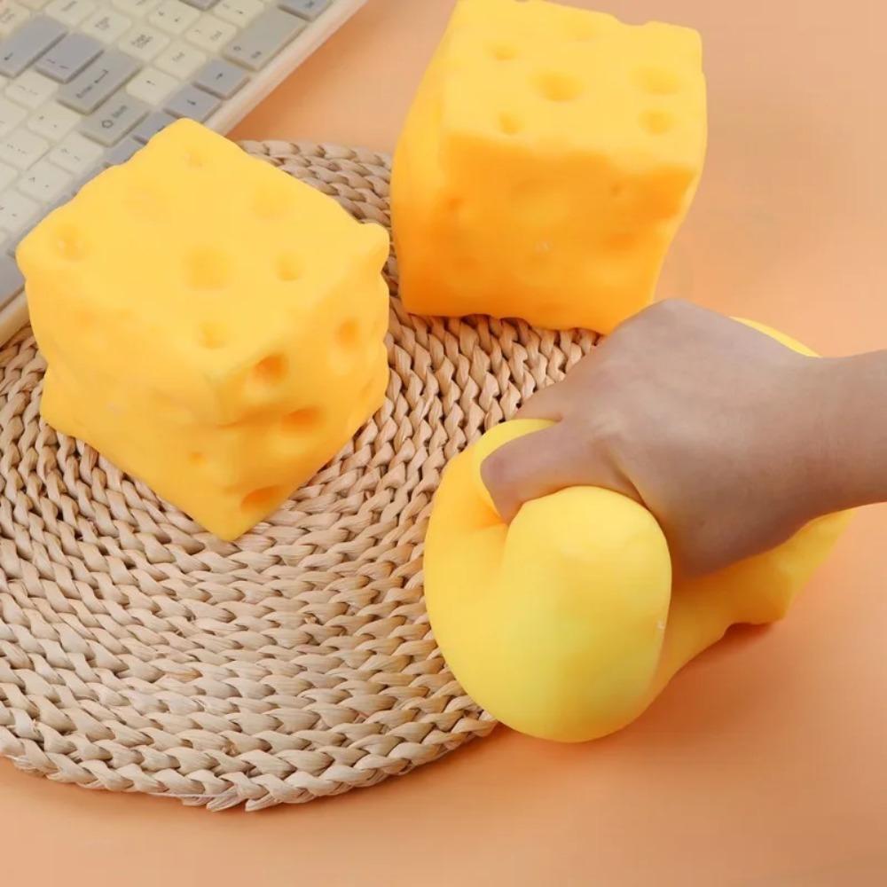 Toys Kids Childrens Squishy Giant Cube Cheese Squeeze Toy Soft Stress Relief Slow Rising Sensory Fidget for and Adults Relaxing Gift Presents