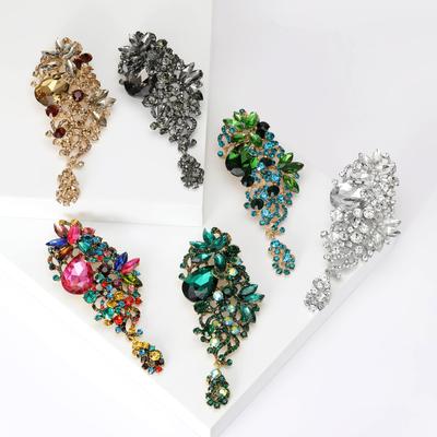 Mode Retro Legierung Strass Große Glas Brosche Elegante Atmosphäre Kleidung Korsage Schmucknadel