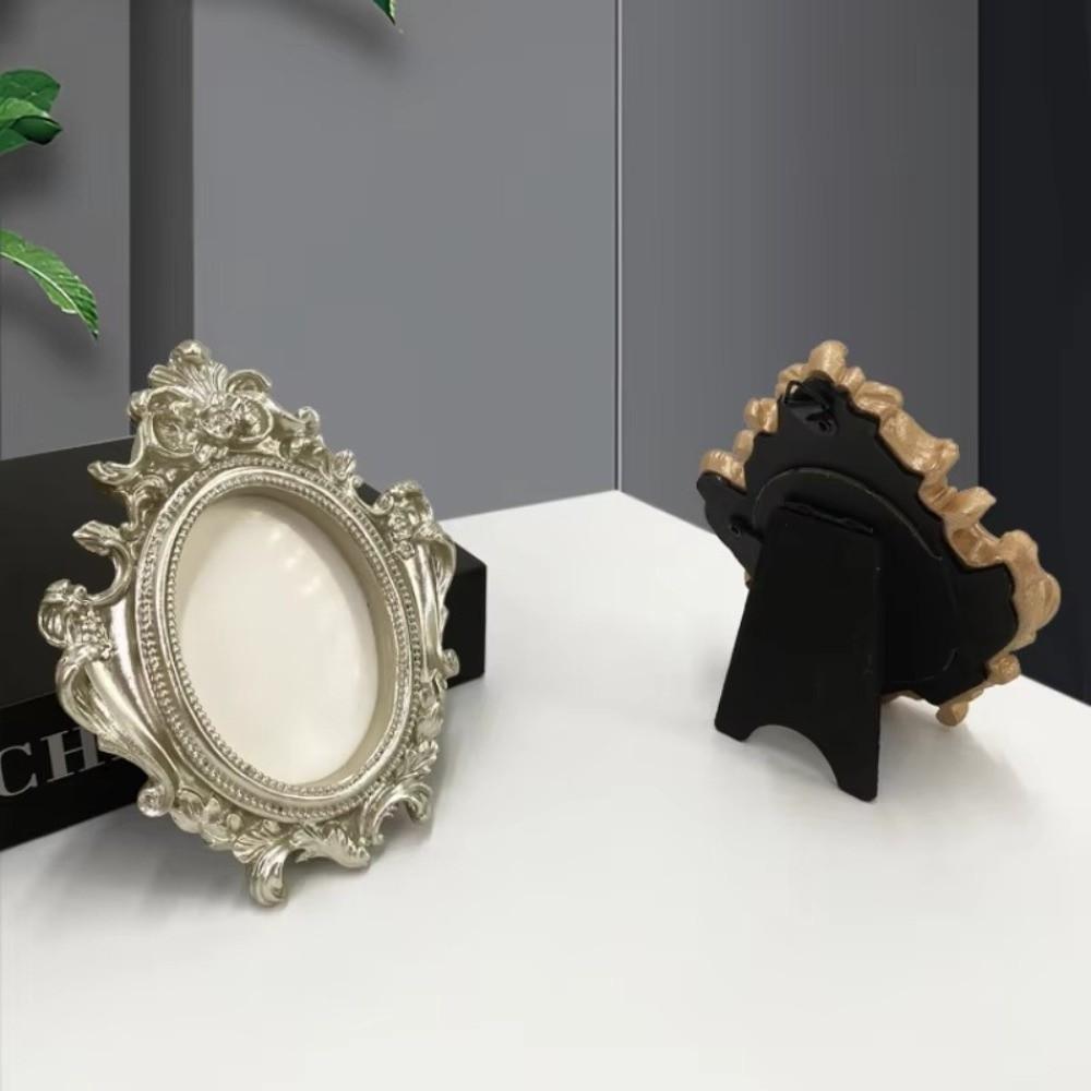DIY Display Vintage Picture Frame Can Be Placed Resin Gold Antique Frame 10CM Mini Size Baroque Decor Frame Desktop Decoration