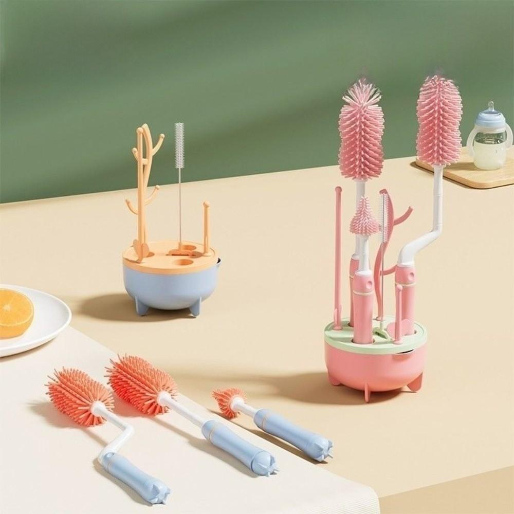 Soft Head Baby Bottle Cleaner Set Long Handle Water Bottle Cleaner  Kitchen Cleaning Tool