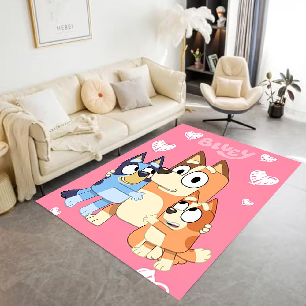 Bluey Family Adventure Carpet Design for Foyer Decorate Room Bedrooms Dormitory Anti-slip Rug Office Home Decor Gift for Festivals
