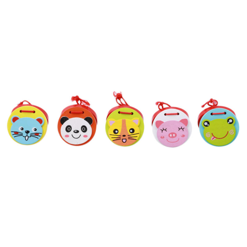 Preschool Early Castanets Toys Clapper Handle Musical Instrument Educational