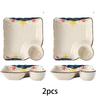 1pcs Rectangular Ceramic Dinner Plates- Divided Plates and French Fry Plates with Built-in Sauce Dishes, Ideal for Dumplings