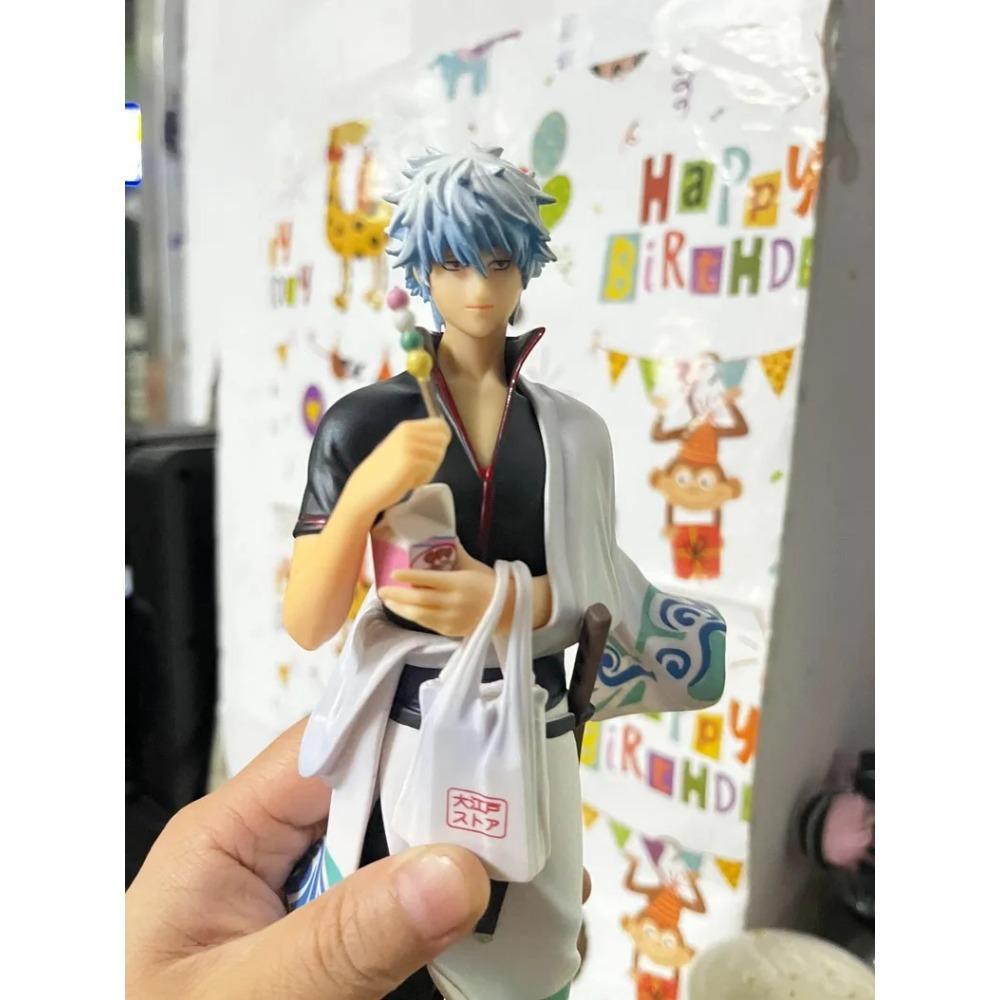 20CM Anime Gintama Sakata Gintoki Figure Elizabeth Katsura Kotarou Model Toys Doll Aciton Figure PVC Ornament Gift