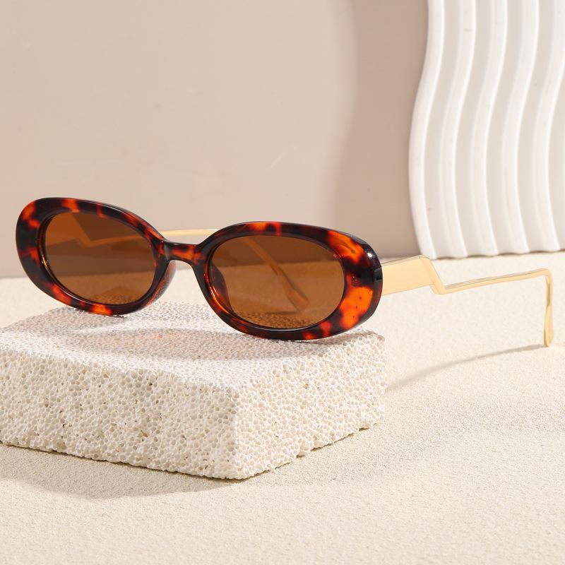 Oval simple sunglasses trendy fashion new versatile sunglasses personalized retro high-end sunglasses