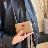 Zipper new women's cherry texture organ card bag multi-card wallet trendy solid color clutch bag
