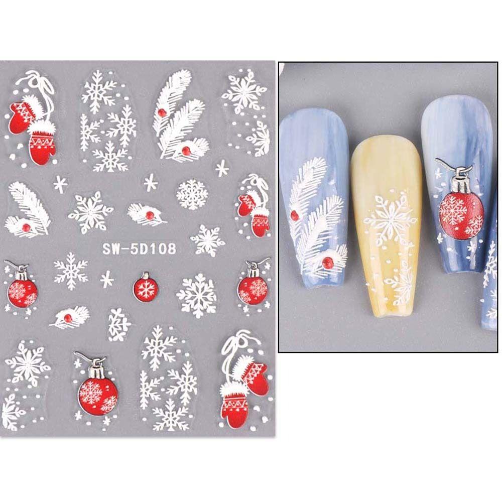 Manicure Ornaments Christmas Nail Decals DIY Nail Charms Christmas Nail Stickers   Nail Salon