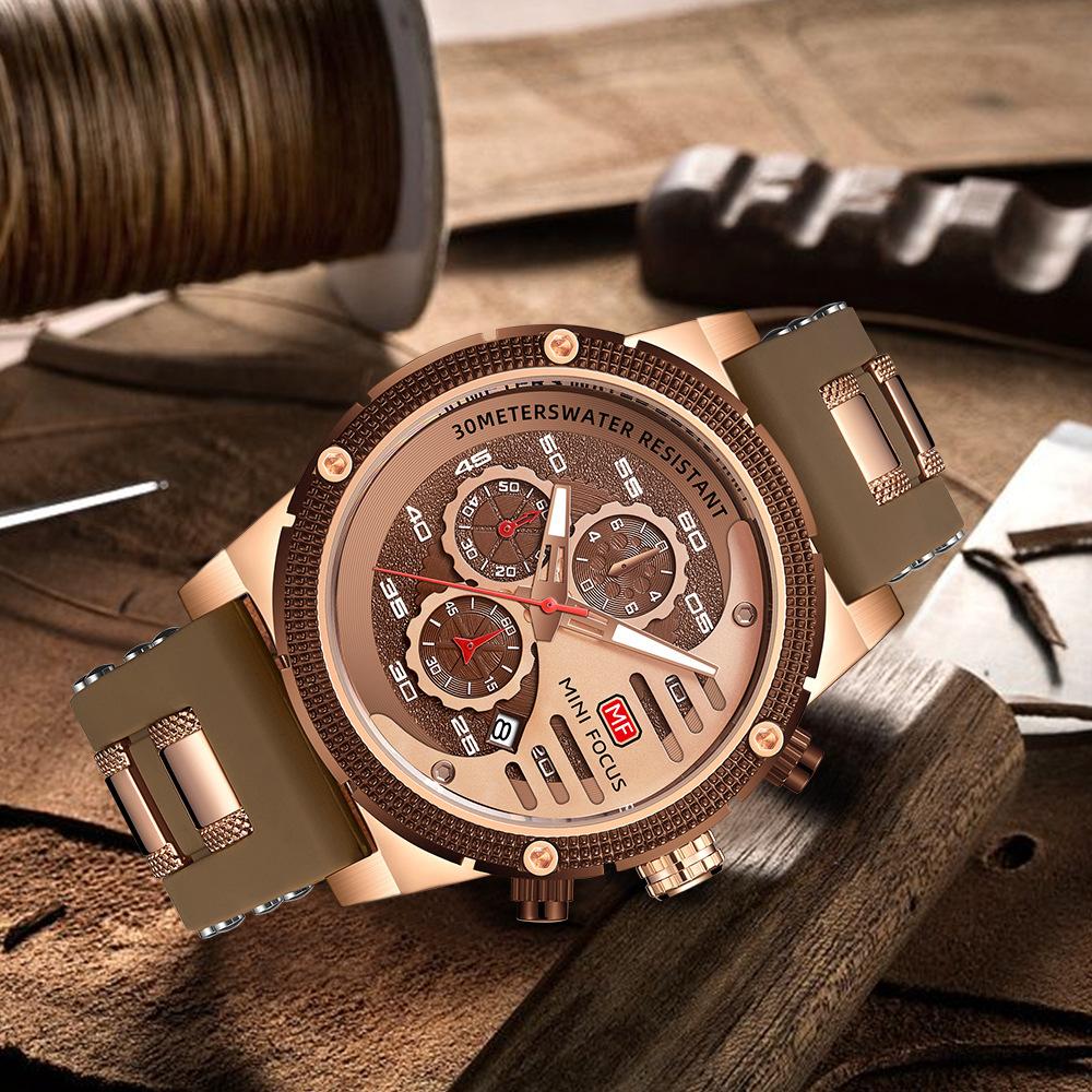 Mini Focus Watch Personality Men'S Watch Multifunctional Waterproof Quartz Watch Luminous Sports Watch 0246G