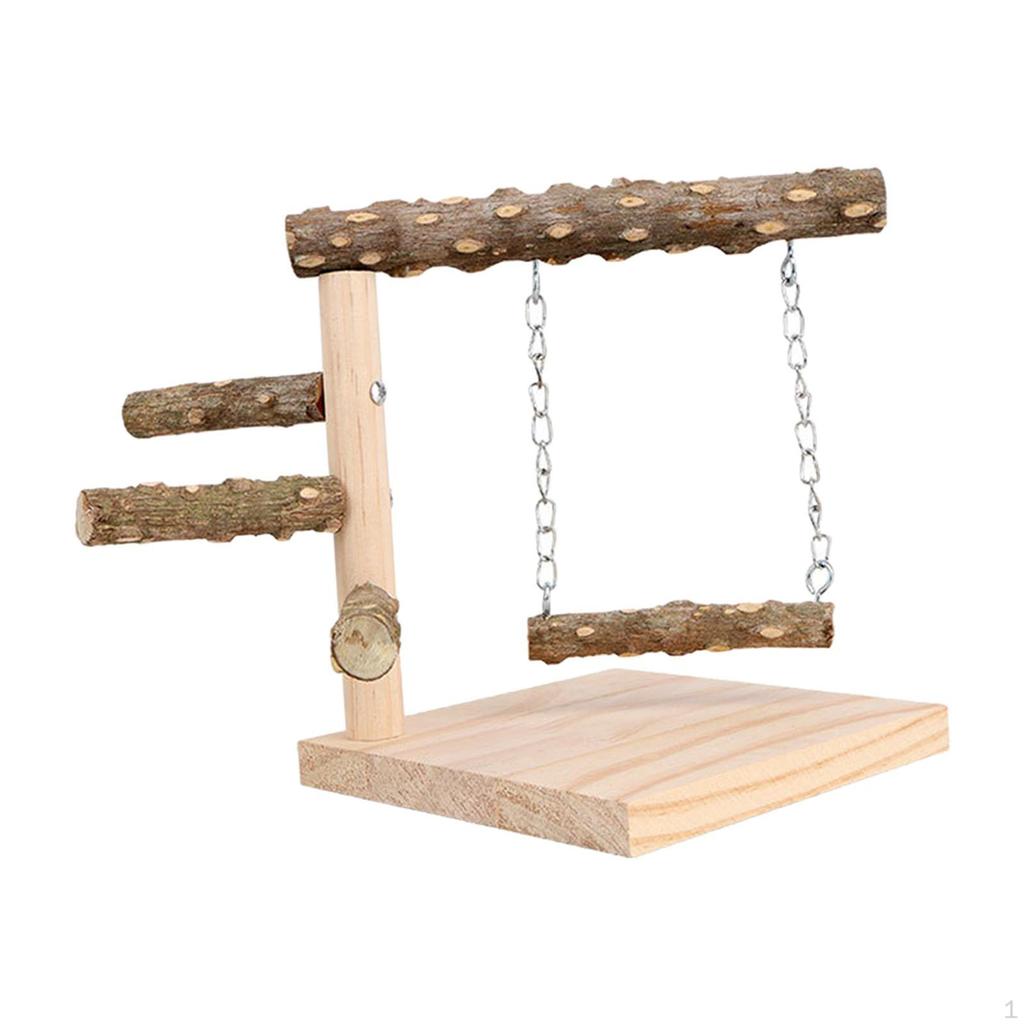 Bird Activity Center with Perch and Swing for Small Parrots