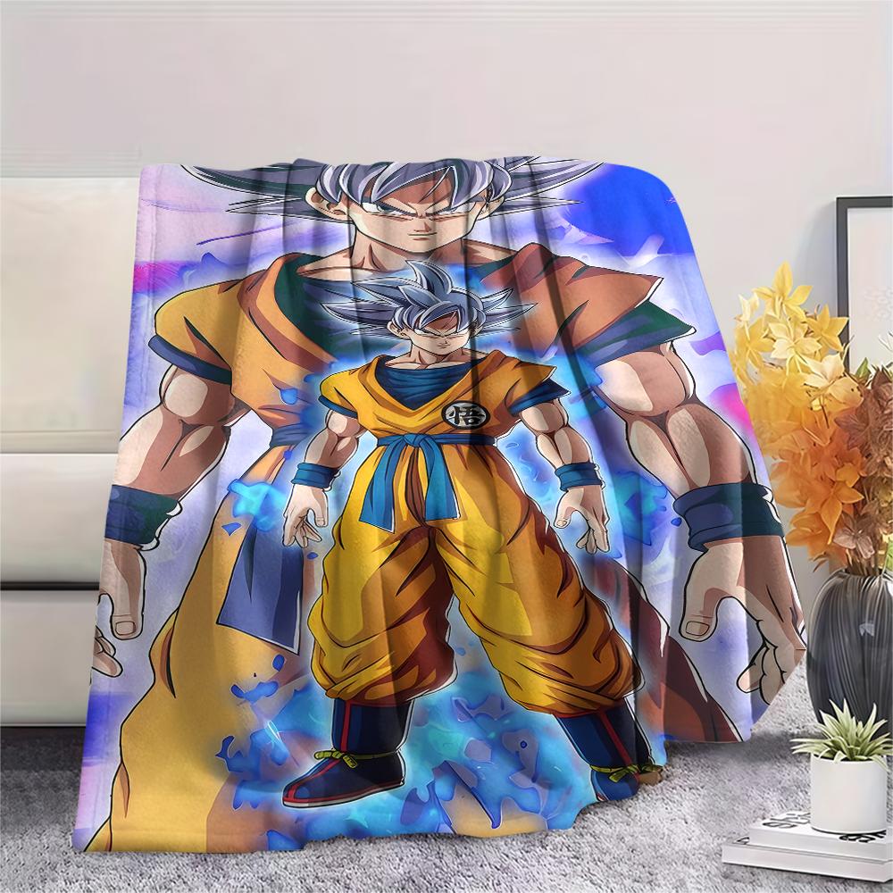 Coperta in Flanella con Stampa Personaggi Dragon Ball, Alta qualità Confortevole per Tutte le Stagioni, Arredamento per la Casa, Calore e Comfort, Perfetta per Regali di Natale