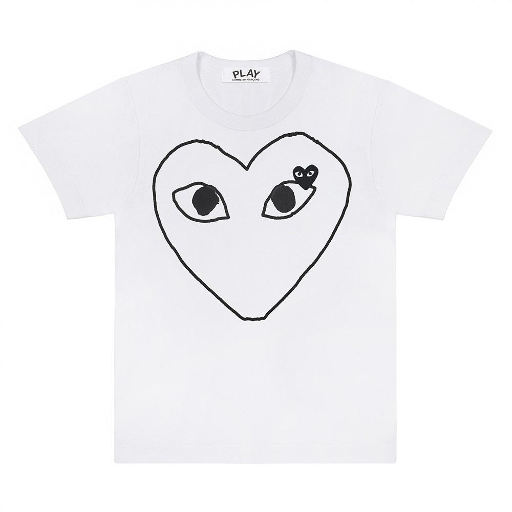 Cross-border American Trendy Brand Bestseller Heart-shaped Unisex 3D Printed Crew Neck Simple Casual Loose Short-sleeve T-shirt