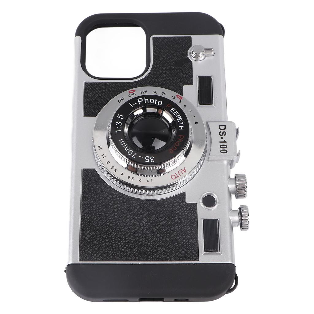 Camera Phone Case 3D Vintage Camera Design Phone Case for IPhone 12 12pro with Removable Lanyard