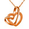 Elegant Double Heart Silver Pendant Necklace with Water Wave Chain