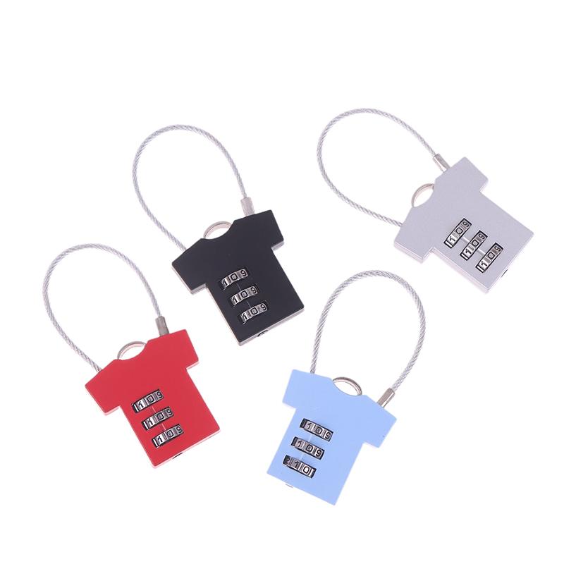 3 Digit Zinc Alloy Password Lock Steel Wire Security Lock Suitcase Luggage Anti-Theft Coded Lock Cupboard Cabinet Locker Padlock