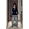 Unisex College Style Baseball Hoodie Jacket: Trendy, Loose-Fit, Stand-Up Collar for Autumn/Winter.