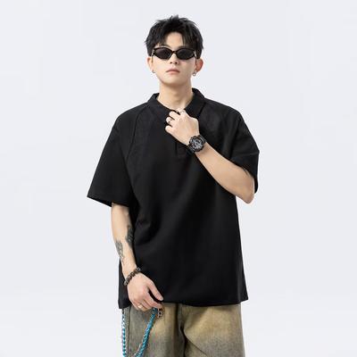 Lapel Short Sleeve Polo Shirt Men's Fashion Brand Summer T-shirt Korean Slim Fashion 2025 New All-Matching T-shirt Top