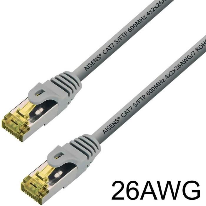 Câble Ethernet RJ45 - OCIODUAL - Aisens - 2m - Cat.7 - 600Mhz - LSZH SFTP PIMF
