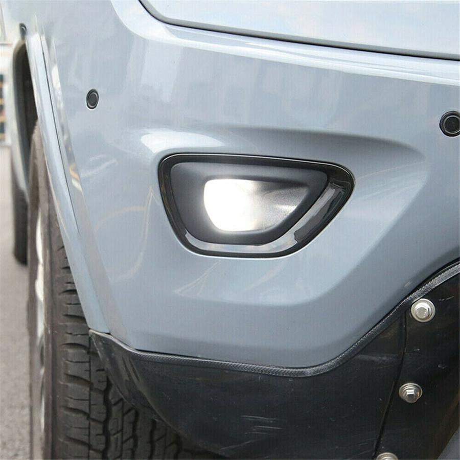 For 2014-17 Jeep Grand Cherokee Front Fog Light Covers Fog Lamp Frame Trim Black
