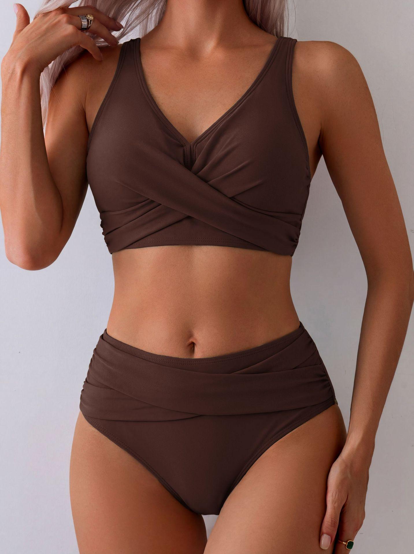 

Women s High Waist Sexy Cross-Strap Bikini - European & American Design Medium