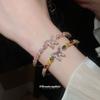 Zircon Color Butterfly Opening Bracelet Japanese and Korean ins Sweet Fashion Versatile Bracelet Niche High-end Jewelry Women