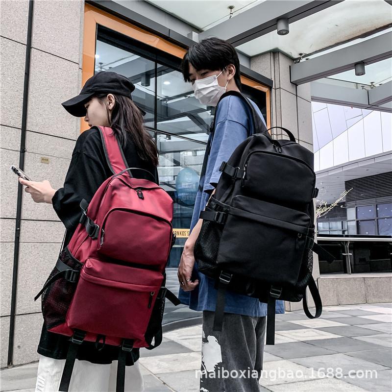 Couple Backpack Street Trendy Backpack Female Korean Version Simple Campus Computer Schoolbag College Student Leisure Travel Bag