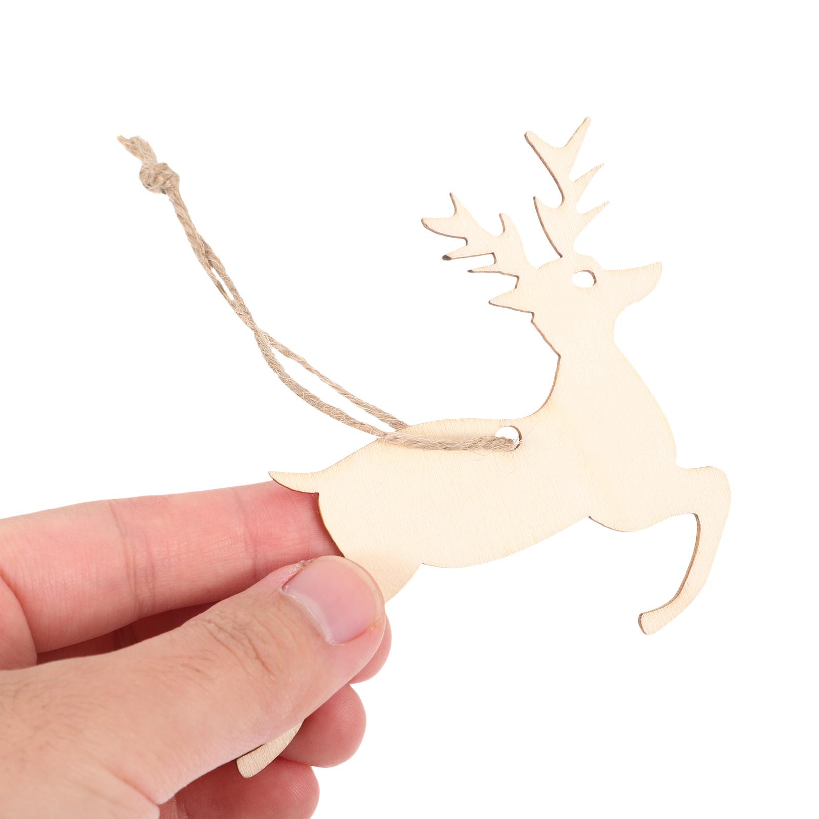 

50pcs Christmas Wood Slice Ornaments Xmas Tree Hanging Decor Unique Wooden Pendant For Home Party Office Cafe Window Holiday кавовий