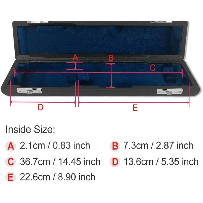 16 Hole Flute Case Hard Shell C Foot Leather Protective Box with Soft Interior - Convenient & Durable for Beginner Students