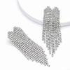 Simple Niche Fashion Love Tassel Earrings Versatile Rhinestone Dress Shiny Earring Accessories Women's Earring White Diamond Silver Plated