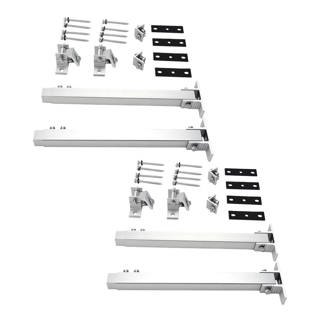 2 Set Solar Panel Mounting Brackets Adjustable Angle 15 to 30 Degrees Aluminum Alloy Solar Panel Rack for Balcony Roof
