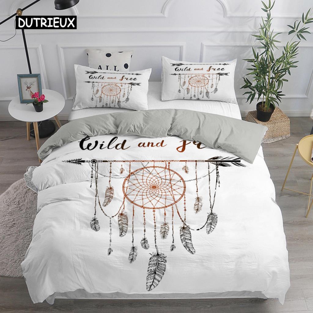 Traumfänger-Bettwäscheset, eleganter Bohemian-Bettbezug, Queensize-Bett 240 x 220, ethnischer Bettbezug, Einzel-, Doppel- und Kingsize-Bettbezug