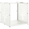 Firewood Rack White 40 x 40 x 40 cm Cold Rolled Steel