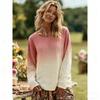 Europe America Women's T-shirt Fashion Floral Print Pullover Bohe Style Women Long Sleeve T-shirt Outdoor Casual Tees Top