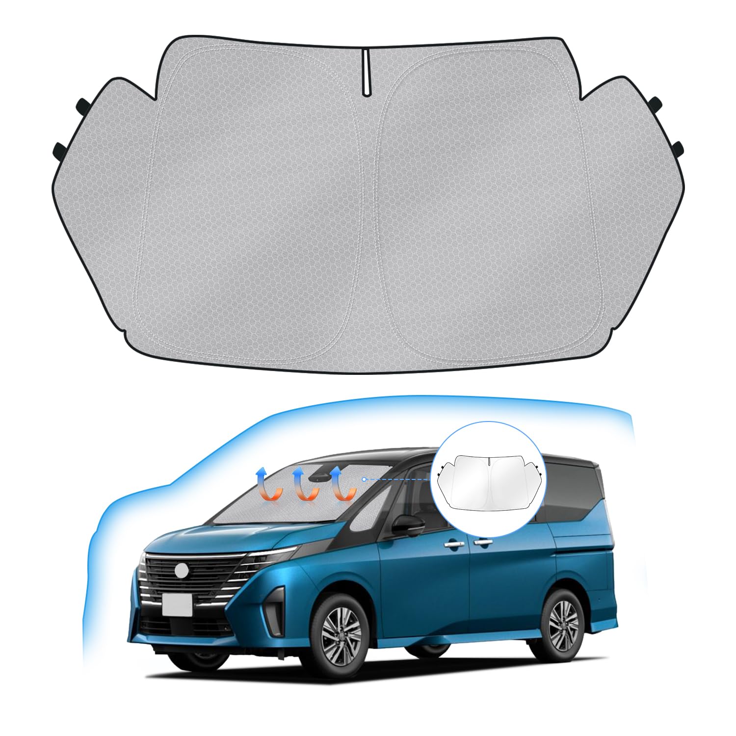 

Nissan Serena C28 Windshield Sunshade UV Light Handlebar Sun Heat Car Honeycomb Storage Bag Interior Easy Direct from the Manufacturer J-PREMIS (6th серый