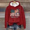 Ladies Fashion Casual Long Sleeve Printed Round Neck Hoodie Pullover Top