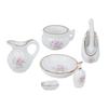8Pcs 1:12 Miniature DIY Dollhouse Furniture Component Accessories Rose Bathroom PorcelainRose