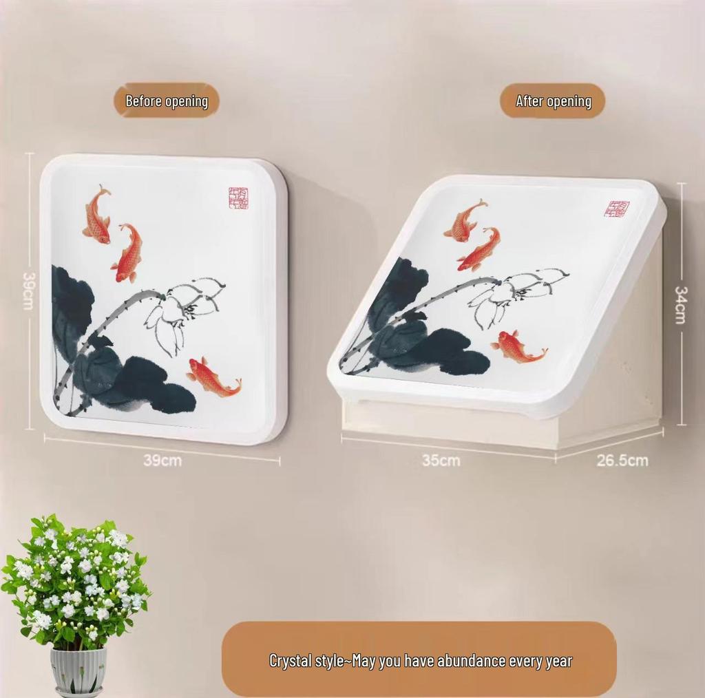 Wall-Mounted Bathroom Storage Box, No-Drill Installation