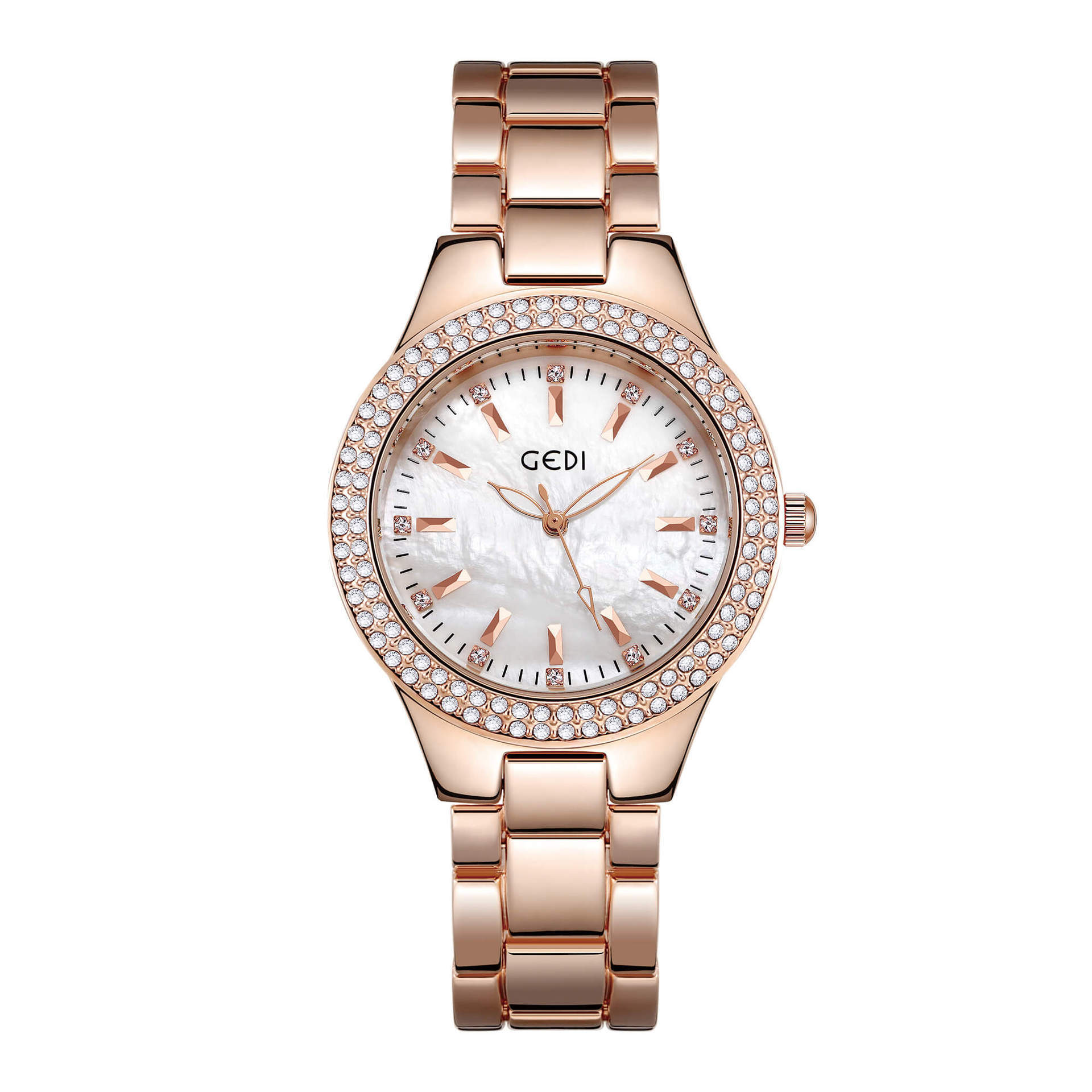 Trendy Fashion Large Plate Gold Stainless Steel Belt With Women S Waterproof Quartz Watch