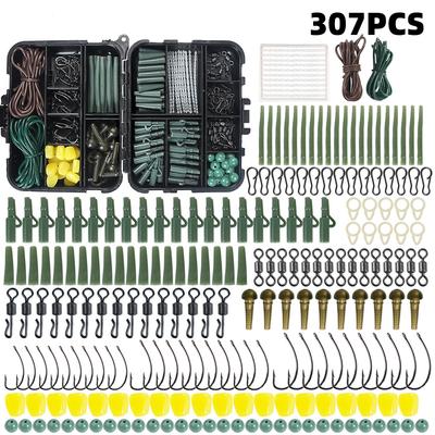 307 Piece Carp Fishing Accessories Kit With Corn Fishing Hooks Bean Stops Fishing Gear