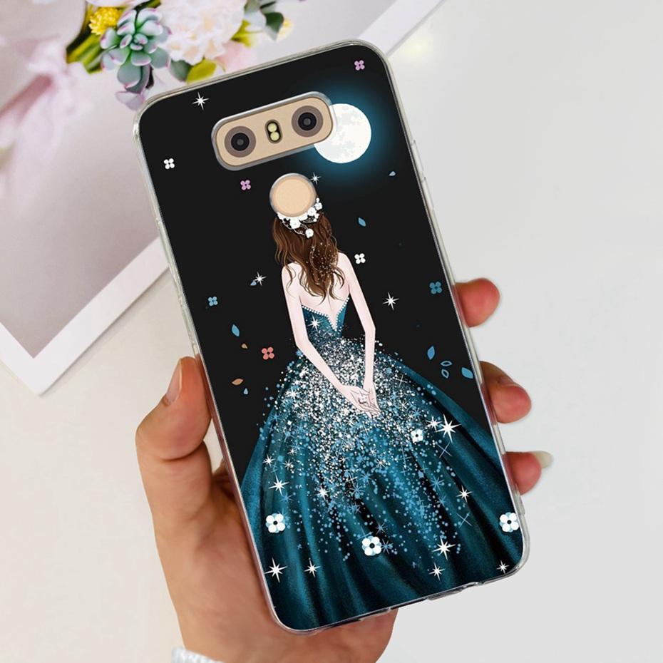Case For LG Q6 Plus H870 H871 G600L G600K G600S Cute Flower Cat Pattern Soft Silicone TPU Phone Cases For LG G6 G 6 G6plus