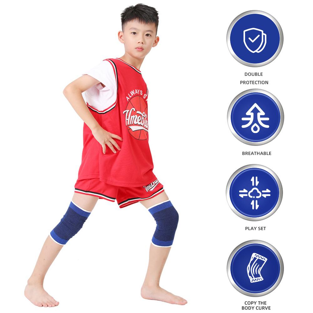 1 paar Kinder Knie Mouw Brace Kinderen Ondersteuning Compressie Kind Patella Pads Jongens Meisjes Sport Beschermer Mouwen Basketbal