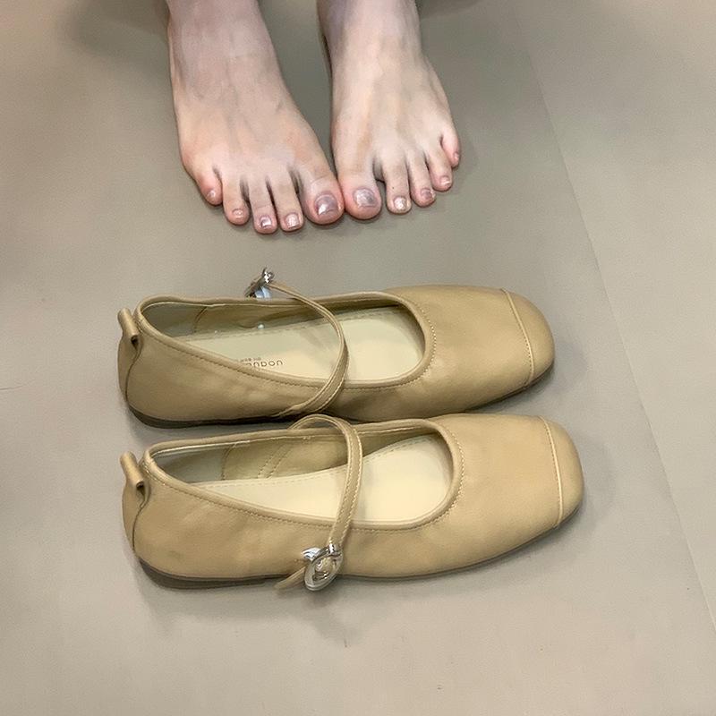 

Suding Home~ Ретро Нишевый Дизайн Универсальные Туфли Мэри Джейн на Плоской Подошве Осень Новые Туфли-Лодочки Xiaoxiangfeng для Женщин 35