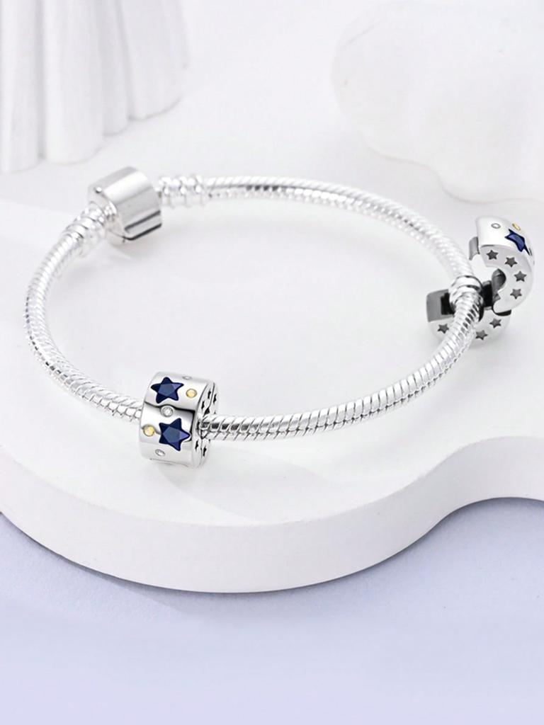 Charms Plata Stars And Moon Beads Clips And Spacers Copper Plated Fit Copperoriginal Bracelet For Jewelry Making Diy Charm