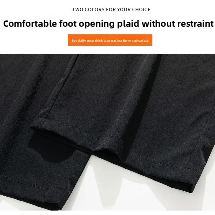 Men Autumn Winter Thick Fleece Warm Trousers Drawstring Cropped Pants Men Add Velvet Casual Loose Drape Sweatpants Sports Slacks