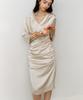 Neimkategoli Yves Draping Shirring Dress_Matte Beige