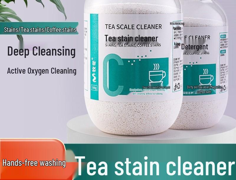 Active Oxygen Tea Stain Remover & Descaler Powder for Cups & Sets