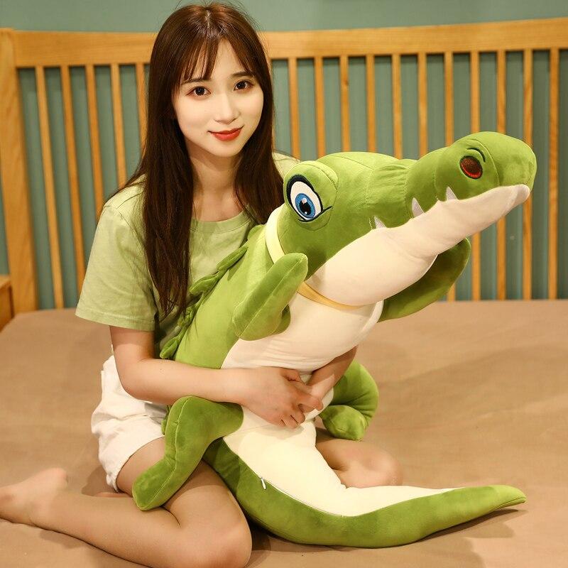 Lovely Giant Crocodile Plush Pillow Cartoon Stuffed Soft Animal Cushion Kawaii Dolls Birthday Gift for Boys Baby