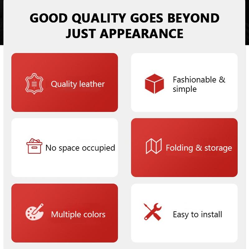 SEAMETAL Car Interior Storage Organizer Foldable Leather Trash Bin Seatback Hanging Multi Pocket Car Door Storage Box Accessories